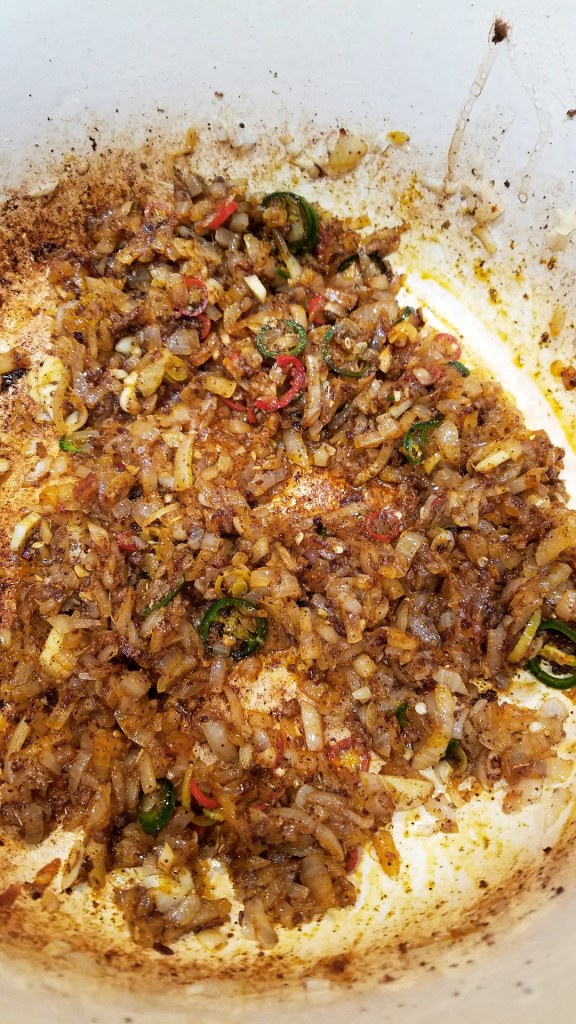 Add spices, cook until fragrant.